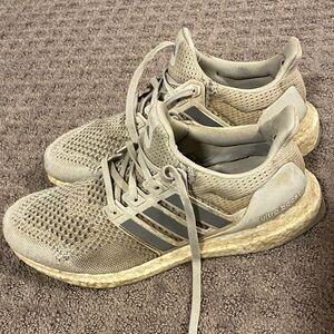 Adidas Ultra Boost Gray and Cream Running Shoes